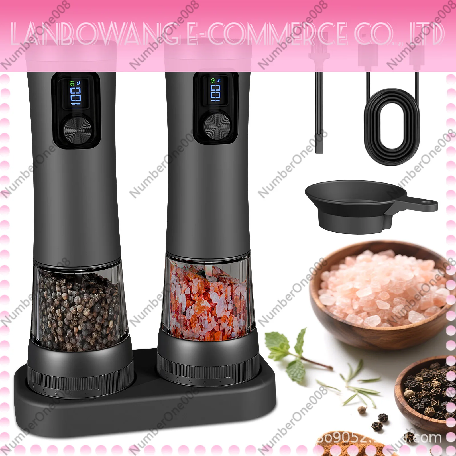 Rechargeable Electric Pepper Grinder Kitchen Utensil Salt Spice Mill Adjustable Coarseness
Rechargeable Electric Pepper Grinder Kitchen Utensil Salt Spice Mill Adjustable Coarseness