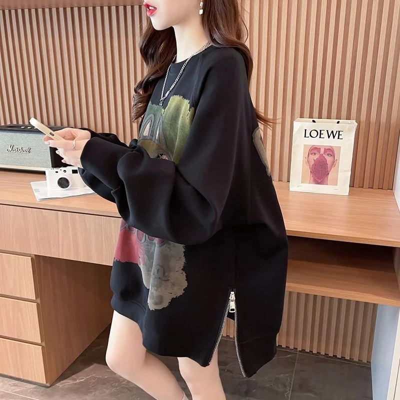 Thick Warm Hoodie Woman sweatshirts Large Size Loose Zipper Over Hip Long Style Hoodies Fashionable Women's Hoodie Dress
Thick Warm Hoodie Woman sweatshirts Large Size Loose Zipper Over Hip Long Style Hoodies Fashionable Women's Hoodie Dress