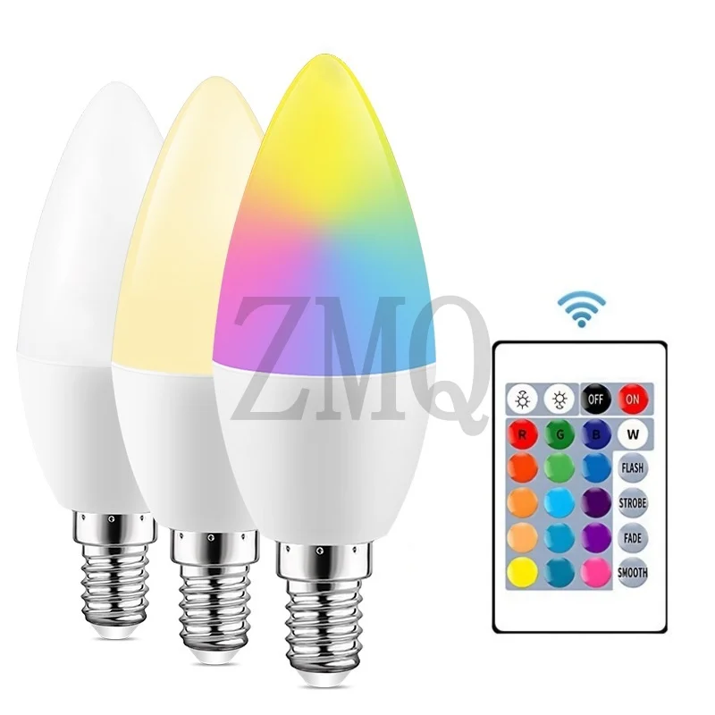 1pcs C37 E14/E27 RGB Candle Bulb LED Multicolor light 16 Colors 220V 110V Smart lighting Dimmable 24 Key Remote Control Lamp
1pcs C37 E14/E27 RGB Candle Bulb LED Multicolor light 16 Colors 220V 110V Smart lighting Dimmable 24 Key Remote Control Lamp