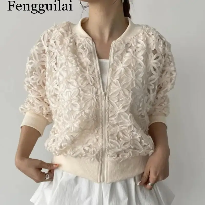 Spring and summer new loose embroidered women's slimming shirt lace jacket sun protection top
Spring and summer new loose embroidered women's slimming shirt lace jacket sun protection top