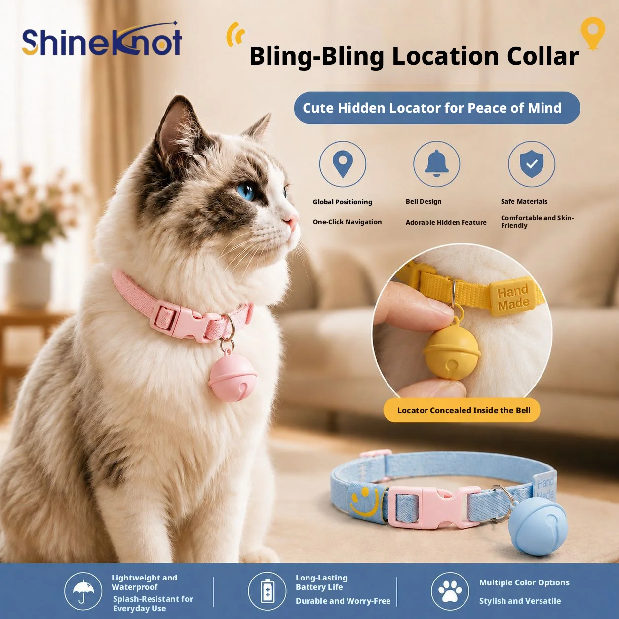 SHINEKNOT Pet Positioning Collar Anti Lost Device, Global Positioning Airtag Mini Cat And Dog Anti Lost Tracker
SHINEKNOT Pet Positioning Collar Anti Lost Device, Global Positioning Airtag Mini Cat And Dog Anti Lost Tracker