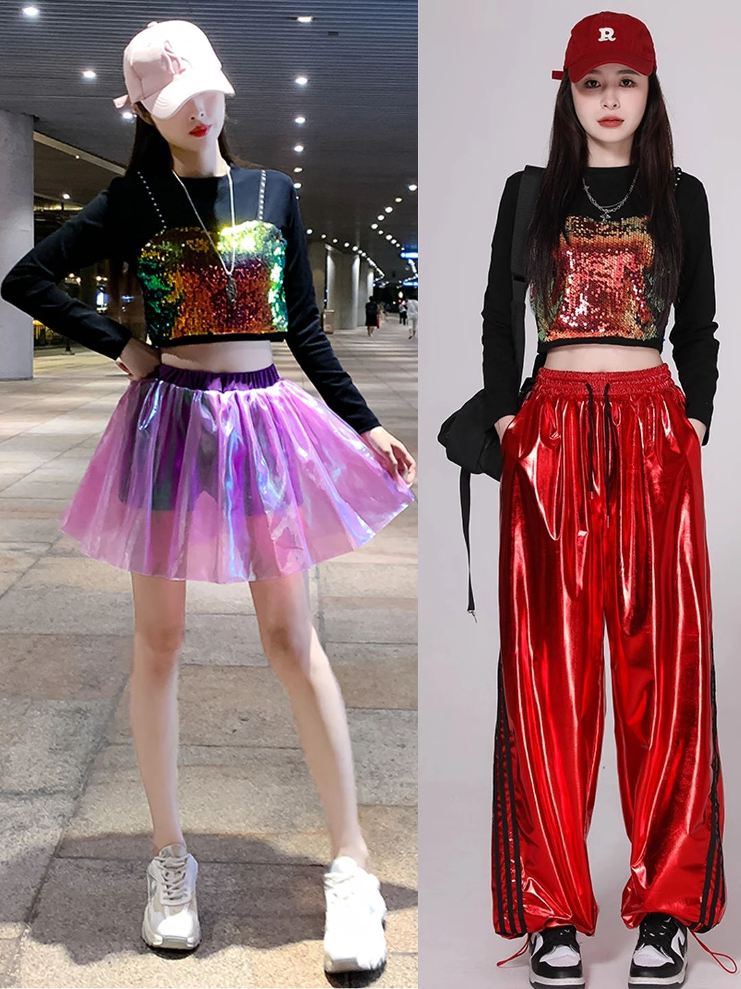 Shiny Sequin Street Dance Performance Suit Women's Group Jazz Cheerleading Stage Show Costume Kpop Street Dance Set
Shiny Sequin Street Dance Performance Suit Women's Group Jazz Cheerleading Stage Show Costume Kpop Street Dance Set