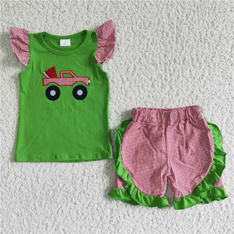 Wholesale Girls Summer Short-Sleeved Suit Multi-Element Embroidery Pattern Beach Series Bright Color Ruffle
Wholesale Girls Summer Short-Sleeved Suit Multi-Element Embroidery Pattern Beach Series Bright Color Ruffle