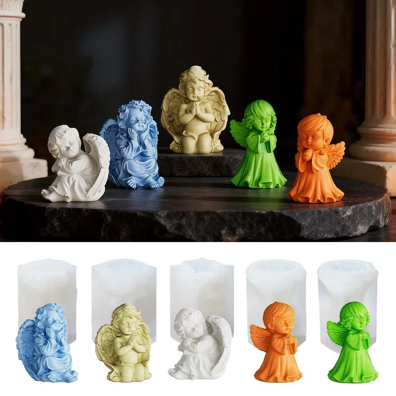 Angel shaped silicone mold made of epoxy resin can be used for decorative candle accessories
Angel shaped silicone mold made of epoxy resin can be used for decorative candle accessories
