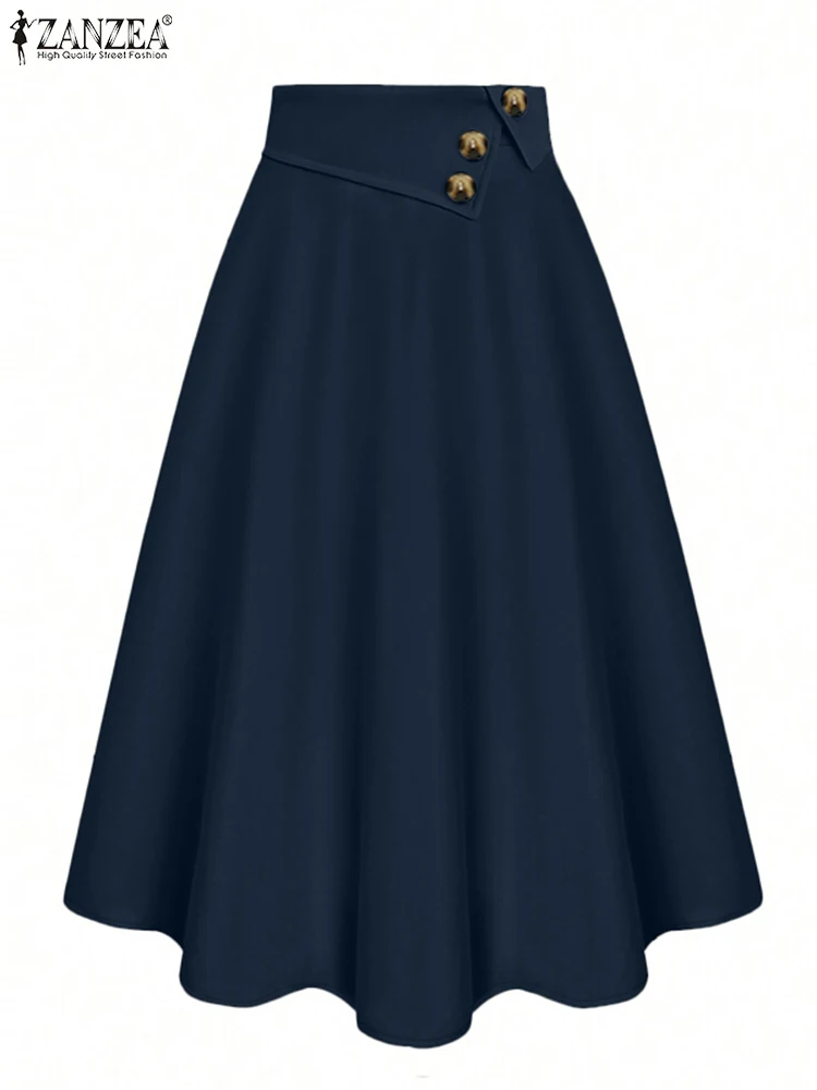 ZANZEA Elastic High Waist Woman Maxi Jupes Femme Solid Color Office Lady Commuting Fashion Faldas Elegant A-line Swing Skirts
ZANZEA Elastic High Waist Woman Maxi Jupes Femme Solid Color Office Lady Commuting Fashion Faldas Elegant A-line Swing Skirts