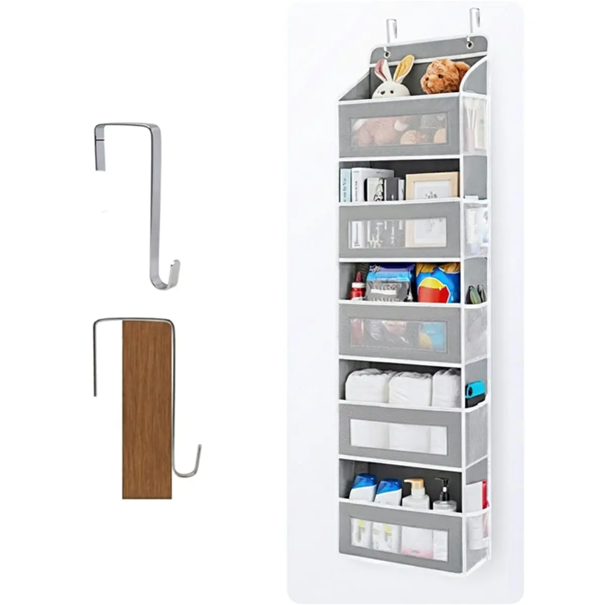 N94R 5 Shelf Hanging Door Storage Organizer with 5 Large Pockets Anti Tilt for Bedroom Bathroom Closet Door Organizer 2pc
N94R 5 Shelf Hanging Door Storage Organizer with 5 Large Pockets Anti Tilt for Bedroom Bathroom Closet Door Organizer 2pc