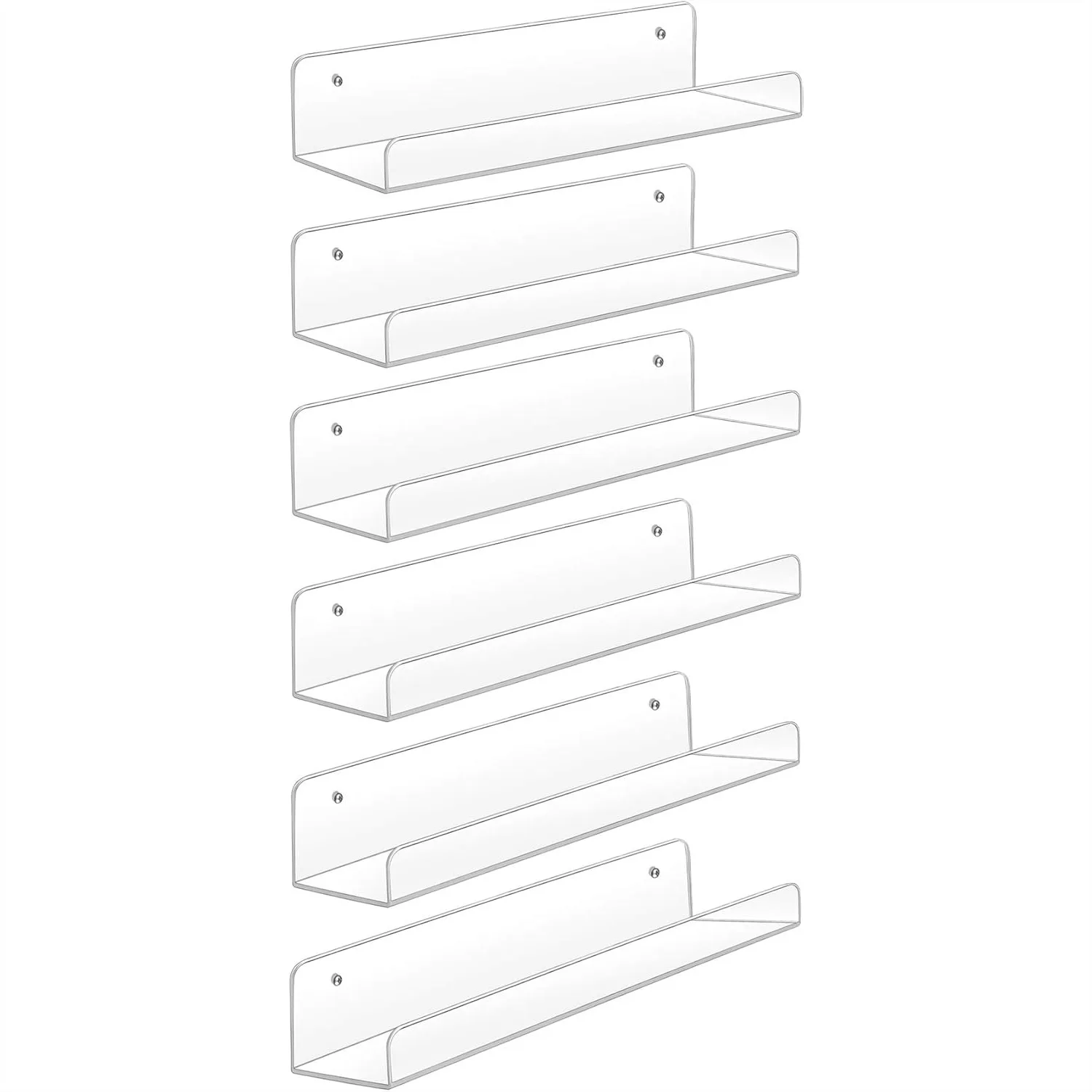 6 Pack Acrylic Floating Wall Shelves, 15 Inch Clear Display Shelf for Funko Pop, Books, Pictures, Invisible Storage for Bedroom
6 Pack Acrylic Floating Wall Shelves, 15 Inch Clear Display Shelf for Funko Pop, Books, Pictures, Invisible Storage for Bedroom