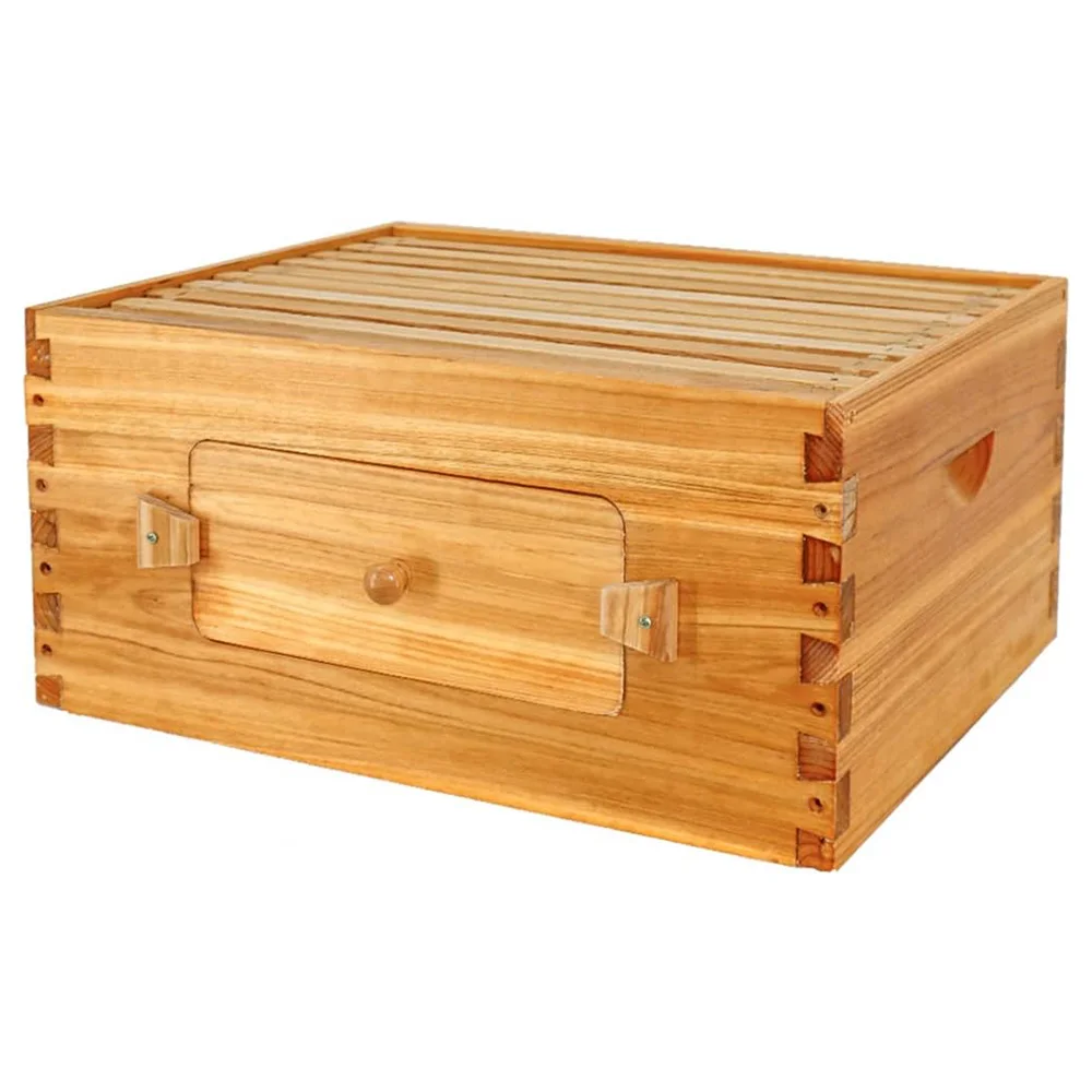 Beeswax Coated Langstroth Observation Hive, Deep Brood Box with 10 Wooden Frames
Beeswax Coated Langstroth Observation Hive, Deep Brood Box with 10 Wooden Frames