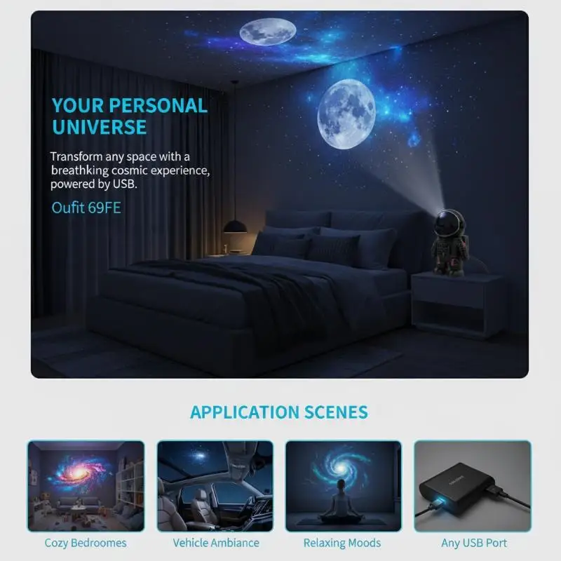 Creative Planet Astronaut Pattern Themes USB LED Projection Light For Room Ceiling Background Decoration
Creative Planet Astronaut Pattern Themes USB LED Projection Light For Room Ceiling Background Decoration