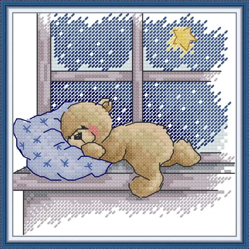 Maydear Cross Stitch Kit,11CT/14CT/16CT/9CT Aida Fabric,DMC Threads Sewing Pattern Embroidery Set-Sleeping bear
Maydear Cross Stitch Kit,11CT/14CT/16CT/9CT Aida Fabric,DMC Threads Sewing Pattern Embroidery Set-Sleeping bear