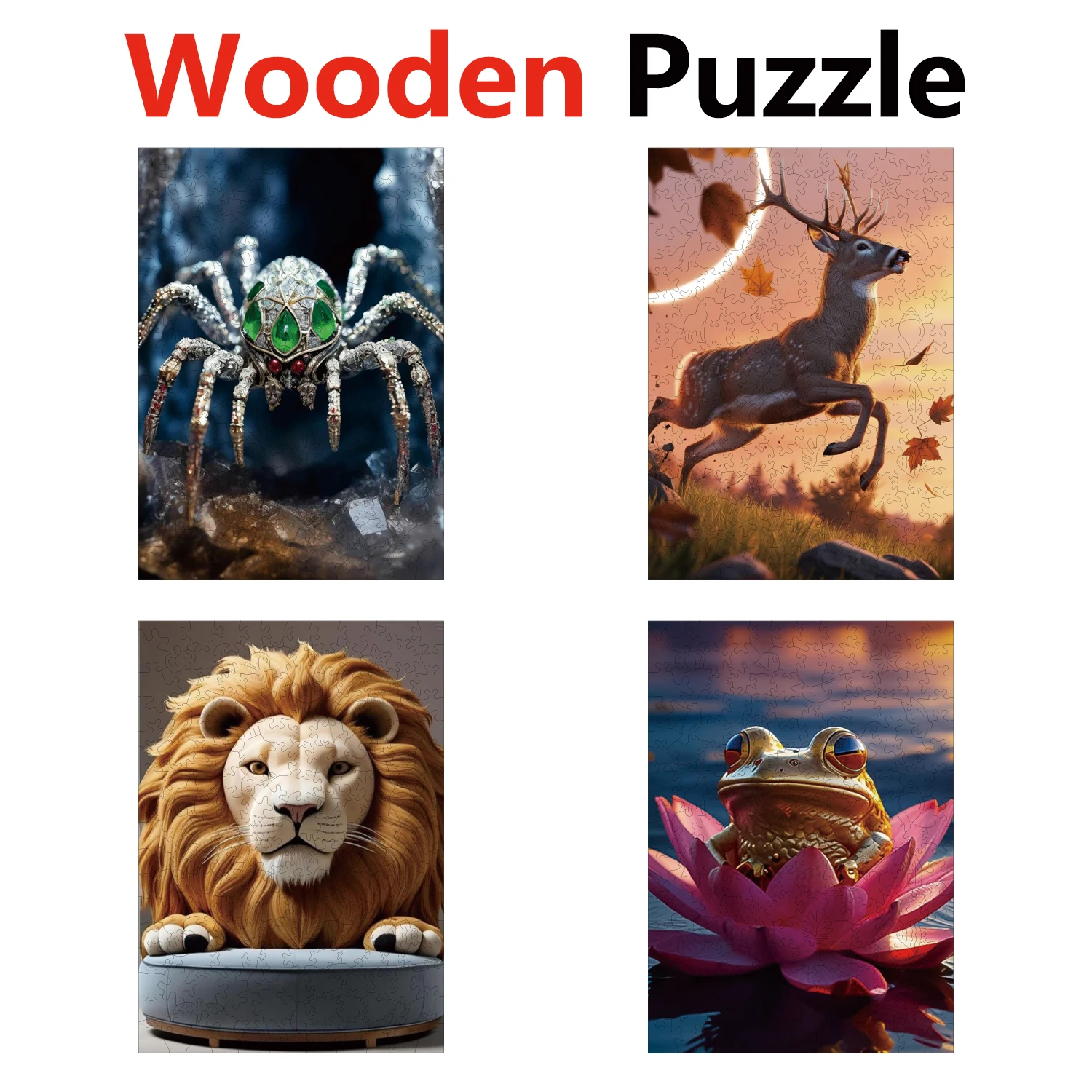 Spider Deer Lion Frog Animal Puzzles High Quality Jigsaw Puzzle Wooden Puzzle Best Christmas Gift
Spider Deer Lion Frog Animal Puzzles High Quality Jigsaw Puzzle Wooden Puzzle Best Christmas Gift