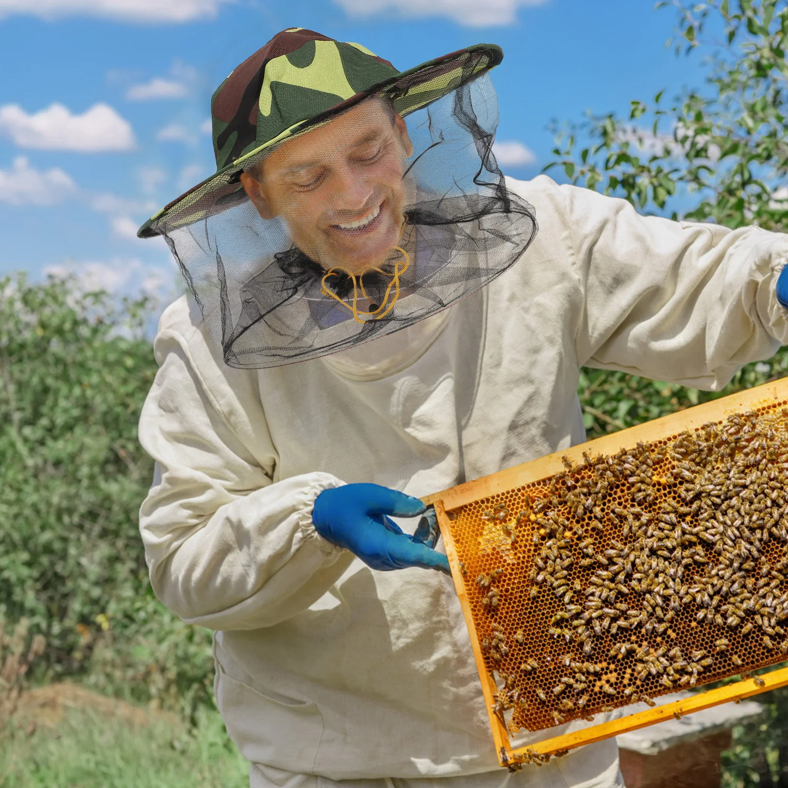 2Pcs Beekeeping Hat Complete with Camo Cap Comfortable Fit Anti-Bite Mesh Net for Hiking Fishing Hunting Travel Protection
2Pcs Beekeeping Hat Complete with Camo Cap Comfortable Fit Anti-Bite Mesh Net for Hiking Fishing Hunting Travel Protection