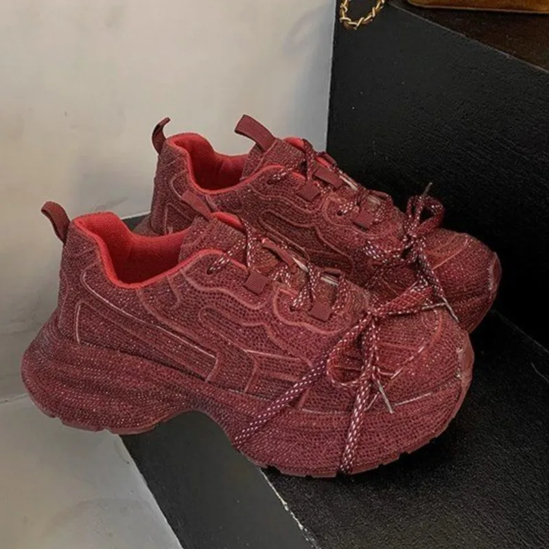 2025 Spring Chunky Dad Shoes Sparkling Crystal Outdoor Casual Patchwork Sports Shoes Trendy Women's Rhinestone Platform Sneakers
2025 Spring Chunky Dad Shoes Sparkling Crystal Outdoor Casual Patchwork Sports Shoes Trendy Women's Rhinestone Platform Sneakers