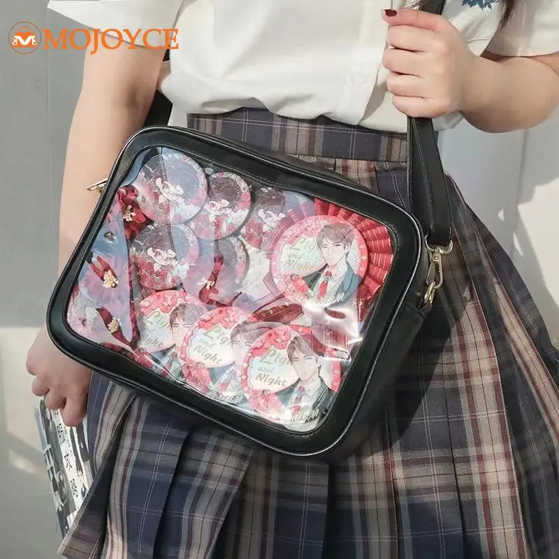 Women Sweet Lolita Bags PU Y2K Transparent Pocket Japanese Cute Shoulder Bags Girl JK Uniform Tote Bag Cartoon Kawaii Handbags
Women Sweet Lolita Bags PU Y2K Transparent Pocket Japanese Cute Shoulder Bags Girl JK Uniform Tote Bag Cartoon Kawaii Handbags