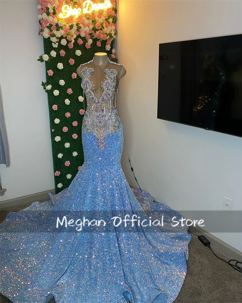 Blue O N Sequin Long Prom Dresses Black Girls Bead Crystal Rhinestone Birthday Luxury Dress Tassel Evening Dresses Customized
Blue O N Sequin Long Prom Dresses Black Girls Bead Crystal Rhinestone Birthday Luxury Dress Tassel Evening Dresses Customized