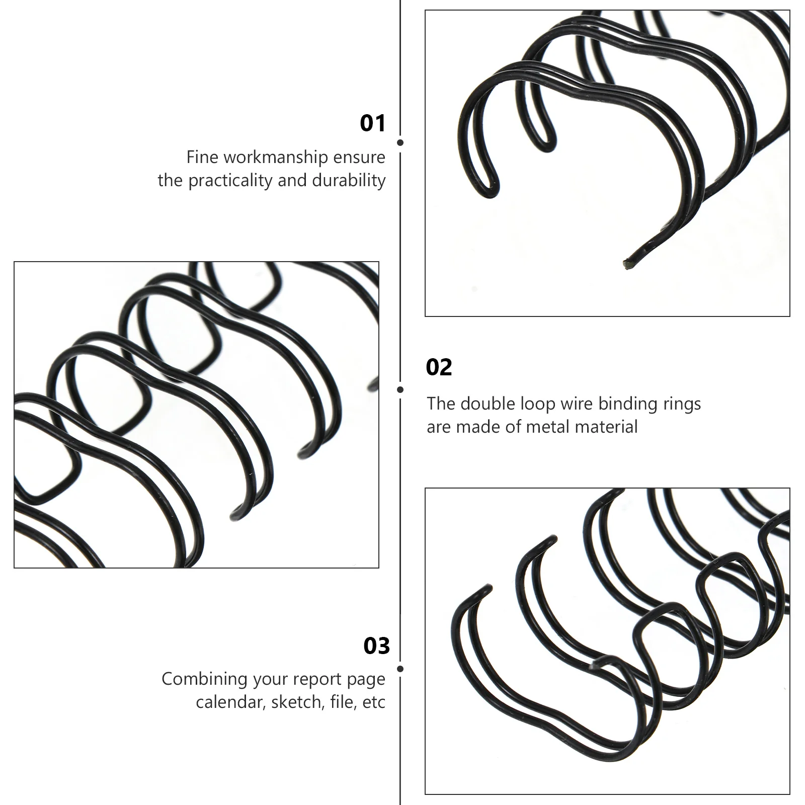 50 Pcs Coil Loose-leaf Notebook Double Ring Bind Wire Binding Rings Heart-shaped Spiral DIY Spines Black
50 Pcs Coil Loose-leaf Notebook Double Ring Bind Wire Binding Rings Heart-shaped Spiral DIY Spines Black