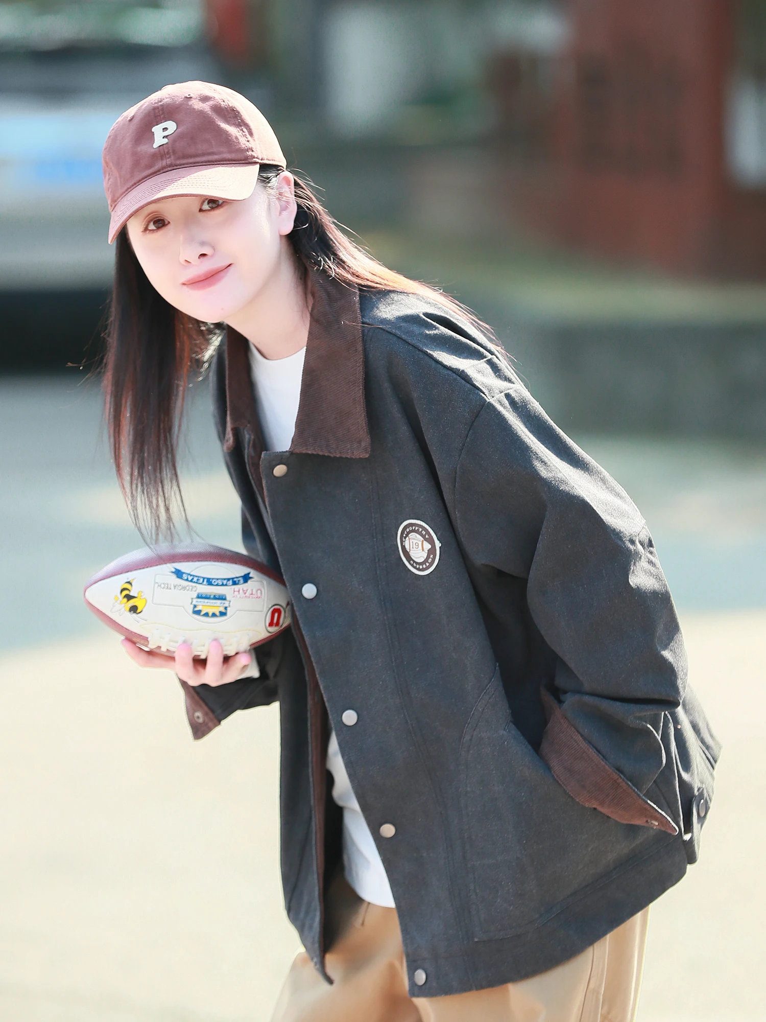 Washed Vintage American Spring Autumn Workwear Jacket Loose Fit Collar Stand Collar Short Coat Color Block Outerwear for Women
Washed Vintage American Spring Autumn Workwear Jacket Loose Fit Collar Stand Collar Short Coat Color Block Outerwear for Women