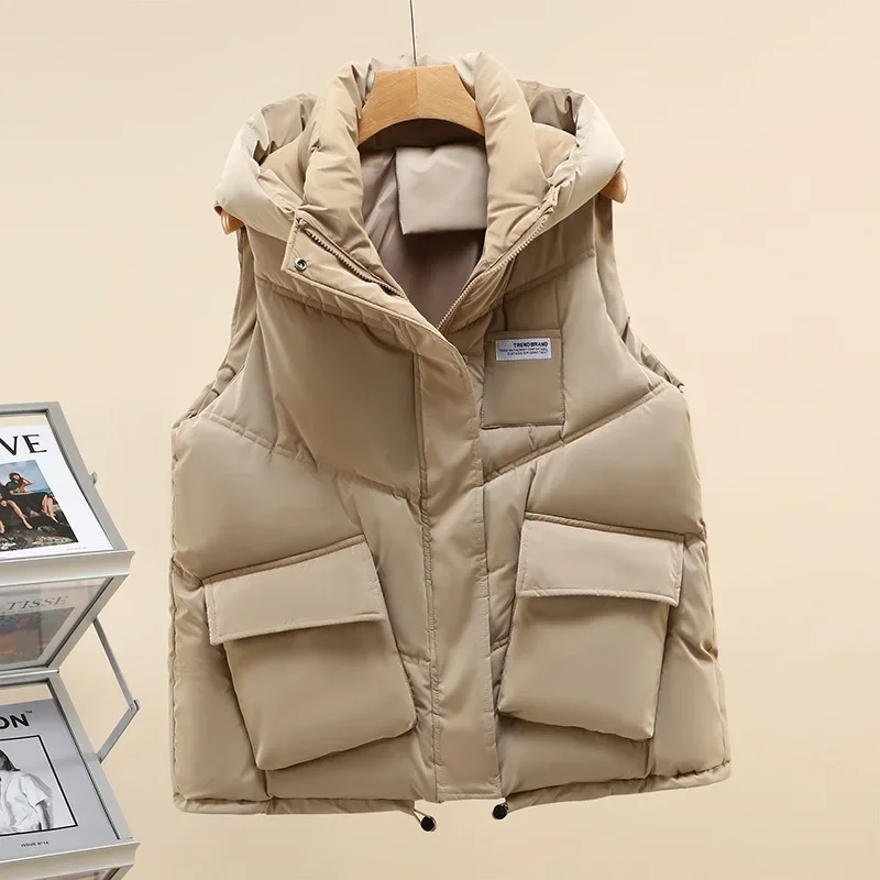 Down cotton-padded jacket vest women's winter 2024 new Korean version of hooded loose big pocket casual design vest coat.
Down cotton-padded jacket vest women's winter 2024 new Korean version of hooded loose big pocket casual design vest coat.