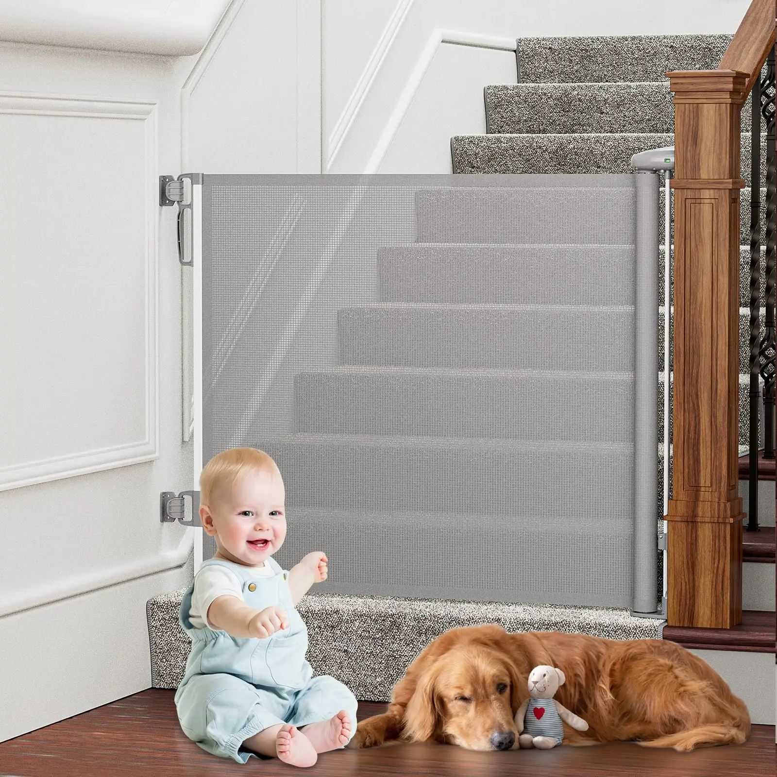 Retractable Baby Gates for Stairs 55" Wide Baby Gate Dog Gate 34" Tall Pet Gate for Doorways Child Safety Gates Mesh Gate
Retractable Baby Gates for Stairs 55" Wide Baby Gate Dog Gate 34" Tall Pet Gate for Doorways Child Safety Gates Mesh Gate