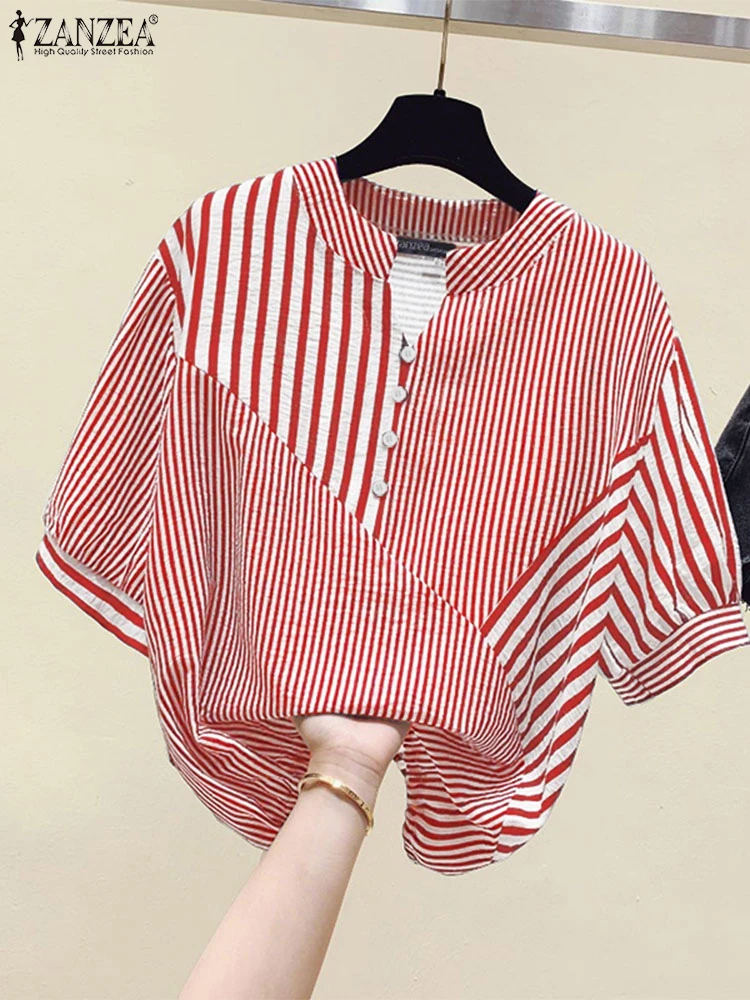 Лето 2022, элегантные полосатые рубашки ZANZEA, женская рабочая блузка, повседневная свободная рубашка с v-образным вырезом и половиной рукава, блузки на шнурке, большие размеры
Лето 2022, элегантные полосатые рубашки ZANZEA, женская рабочая блузка, повседневная свободная рубашка с v-образным вырезом и половиной рукава, блузки на шнурке, большие размеры