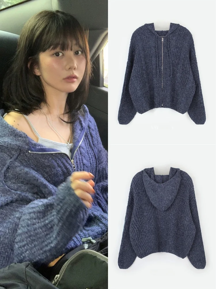 East Gate Twist Вязаный свитер на молнии Женский свободный ленивый ретро Sle Thi Пряжа Вязаный кардиган Длинный свек с капюшоном с открытой передней частью
East Gate Twist Вязаный свитер на молнии Женский свободный ленивый ретро Sle Thi Пряжа Вязаный кардиган Длинный свек с капюшоном с открытой передней частью