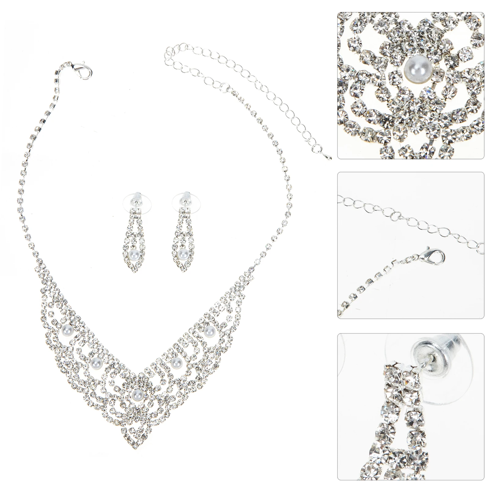 Rhinestone Necklace Earrings Set Pearl Jewelry Women Bride Choker Dangler Alloy Party Wedding Gifts Accessories Bright Luster
Rhinestone Necklace Earrings Set Pearl Jewelry Women Bride Choker Dangler Alloy Party Wedding Gifts Accessories Bright Luster