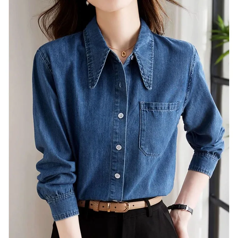 Spring Autumn Women Long Sleeves Jeans Shirt Jacket 2025 Lady Loose Cowboy Blouse Coat Korean Female Leisure Denim Shirts Tops
Spring Autumn Women Long Sleeves Jeans Shirt Jacket 2025 Lady Loose Cowboy Blouse Coat Korean Female Leisure Denim Shirts Tops