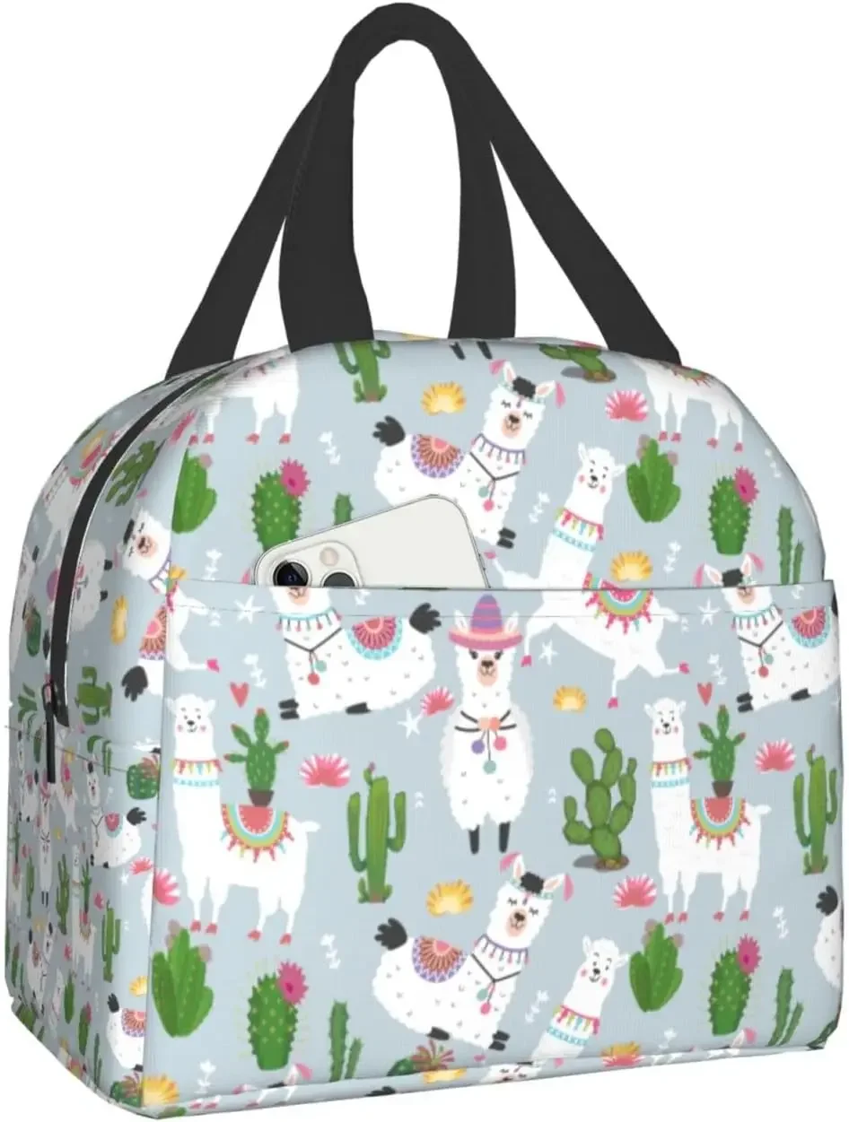 Llama and Cactu Insulated Lunch Bag with Front Pocket Reusable Cooler Bento Tote with Zipper for Women Work Picnic Travel Beach
Llama and Cactu Insulated Lunch Bag with Front Pocket Reusable Cooler Bento Tote with Zipper for Women Work Picnic Travel Beach