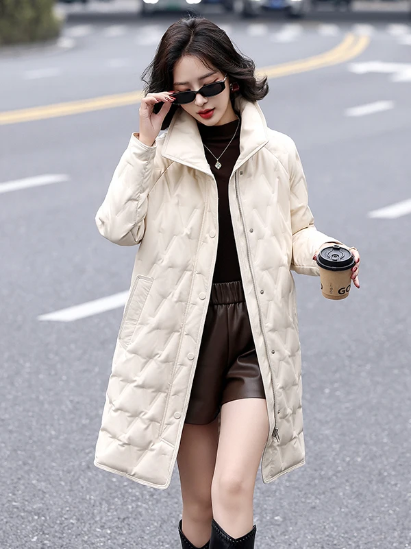 Женское пуховое пальто из натуральной кожи Haining, средней длины, утепленное, с белым пухом, из овчины, повседневное, на молнии
Женское пуховое пальто из натуральной кожи Haining, средней длины, утепленное, с белым пухом, из овчины, повседневное, на молнии