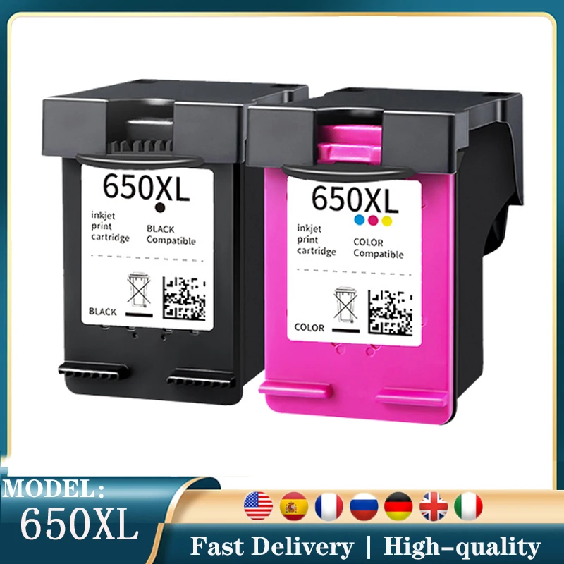 650XL Remanufactured Full Ink Cartridge for HP650 for HP 650 XL Deskjet 1015 1515 1518 2515 2545 2645 3510 3515 4645 Printer
650XL Remanufactured Full Ink Cartridge for HP650 for HP 650 XL Deskjet 1015 1515 1518 2515 2545 2645 3510 3515 4645 Printer