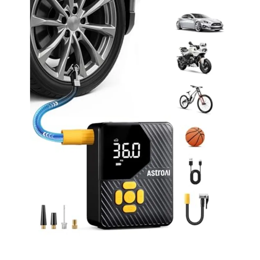 L7 Mini Tire Inflator Portable Air Compressor150 PSI Cordless Car Tires Air Pump with LED LightsandPressure Gauge Auto Shut-Off
L7 Mini Tire Inflator Portable Air Compressor150 PSI Cordless Car Tires Air Pump with LED LightsandPressure Gauge Auto Shut-Off
