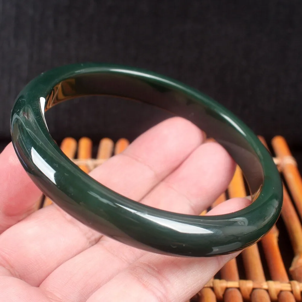 54-64mmCertified Natural Agate Chalcedony Dark Green Jade Bracelet Bangle
54-64mmCertified Natural Agate Chalcedony Dark Green Jade Bracelet Bangle