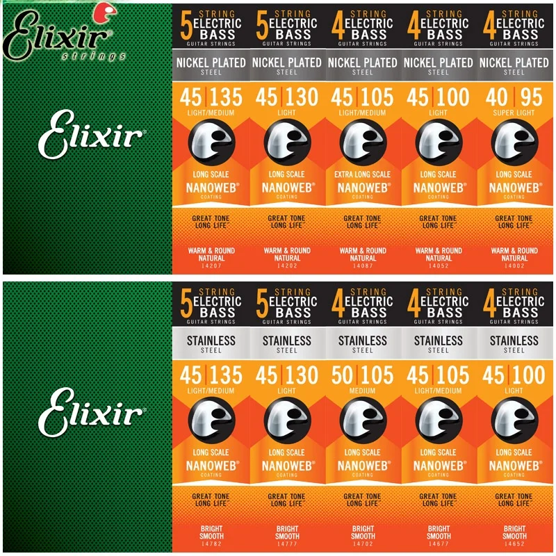 Elixir Coated Bass Guitar Strings Rust Pre 4 String 5 String 045 Bass Guitar Accories
Elixir Coated Bass Guitar Strings Rust Pre 4 String 5 String 045 Bass Guitar Accories