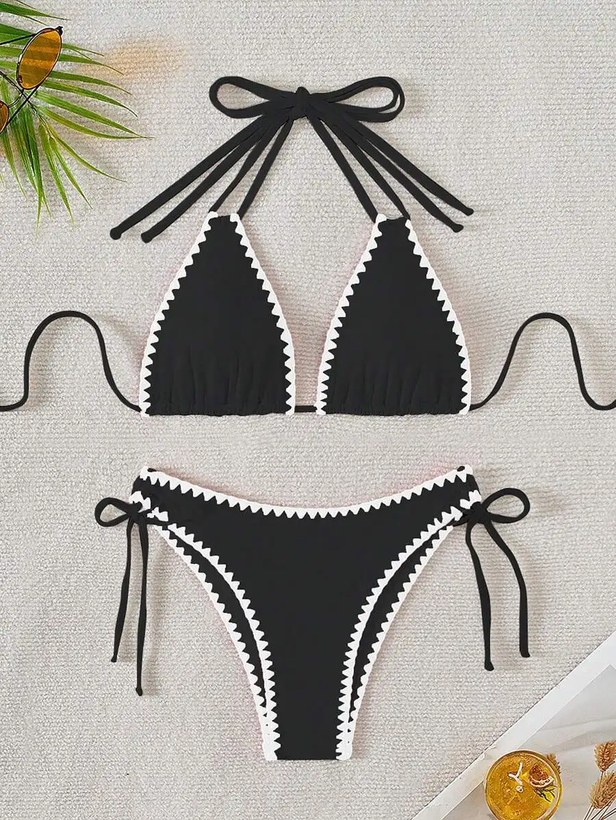Shell Edge Tie-Up Women Bikini Set Two Piece Swimwear Summer Beach Vacation
Shell Edge Tie-Up Women Bikini Set Two Piece Swimwear Summer Beach Vacation