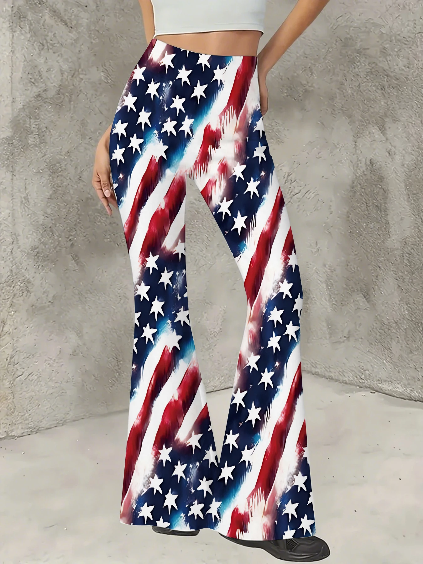 Retro Printed Flare Pants Women High Waist Polyester Knit Bell Bottom Trousers
Retro Printed Flare Pants Women High Waist Polyester Knit Bell Bottom Trousers