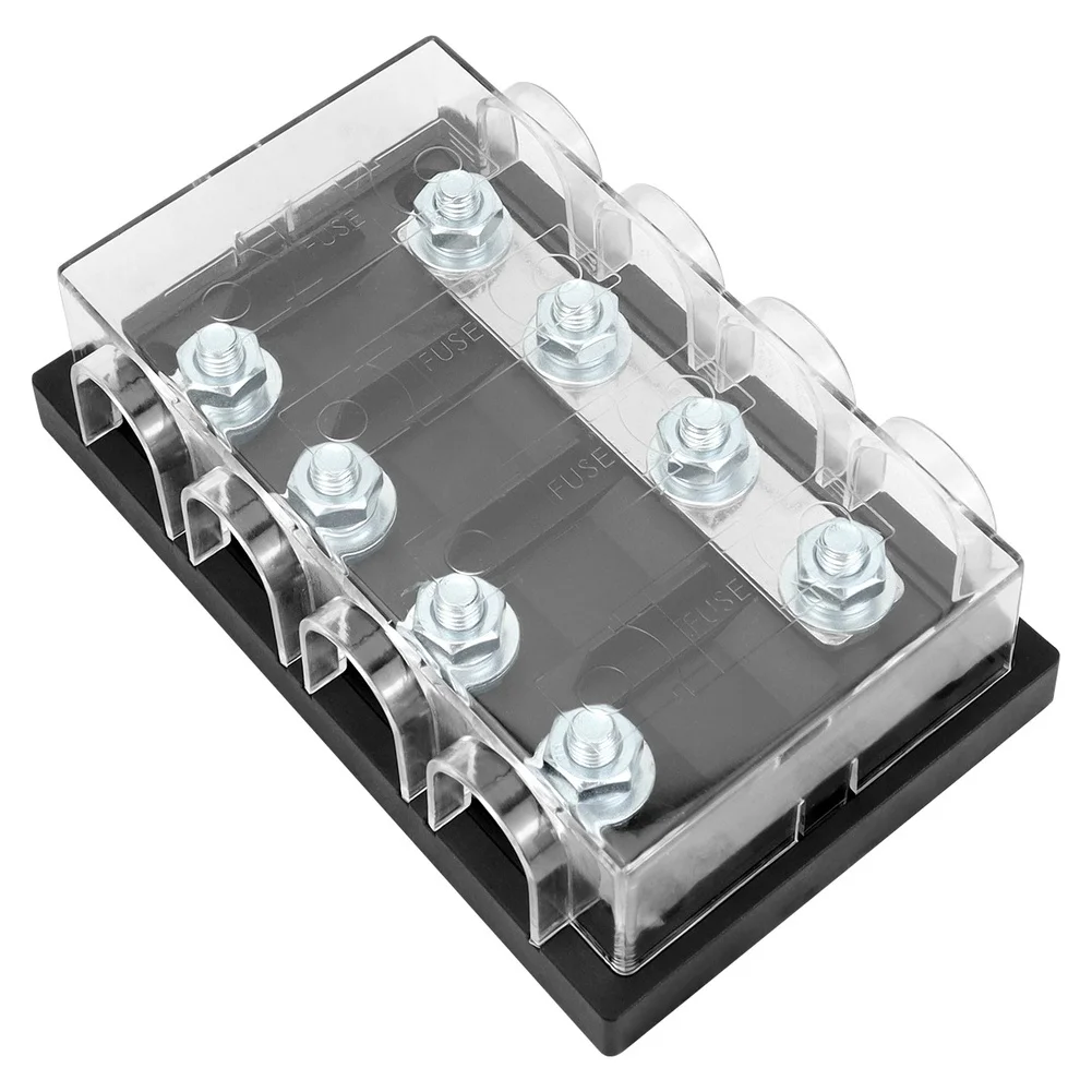 4 Way Car Fuse Holder Car Fuse Box With Copper Bus Bar Clear Cover 50A Fuse For Car Truck Automobiles Parts Accessories
4 Way Car Fuse Holder Car Fuse Box With Copper Bus Bar Clear Cover 50A Fuse For Car Truck Automobiles Parts Accessories