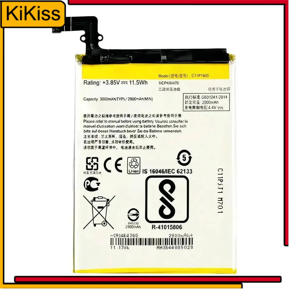 Good Low-Temperature Performance Lightweight C11P1605 For Asus Zenfone 3 ZS550KL 570KL Z01FD 3000Mah Mobile Phone Battery
Good Low-Temperature Performance Lightweight C11P1605 For Asus Zenfone 3 ZS550KL 570KL Z01FD 3000Mah Mobile Phone Battery