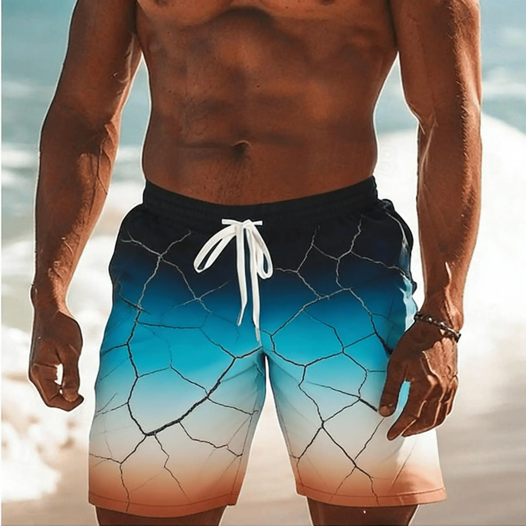 Men's Crackle 3D Print Beach Shorts, Casual Spring Summer Seaside Vacation Surf Trunks
Men's Crackle 3D Print Beach Shorts, Casual Spring Summer Seaside Vacation Surf Trunks