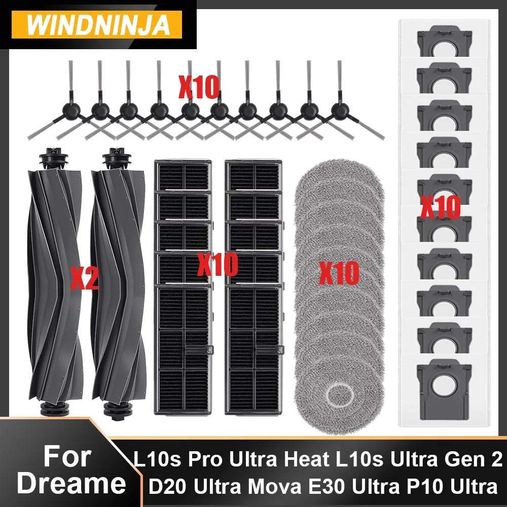 Fit For Dreame L10s Pro Ultra Heat L10s Ultra Gen 2 D20Ultra X30 pro Mova E30Ultra Main Side Brush Filter Mop Cloth Bag Part
Fit For Dreame L10s Pro Ultra Heat L10s Ultra Gen 2 D20Ultra X30 pro Mova E30Ultra Main Side Brush Filter Mop Cloth Bag Part