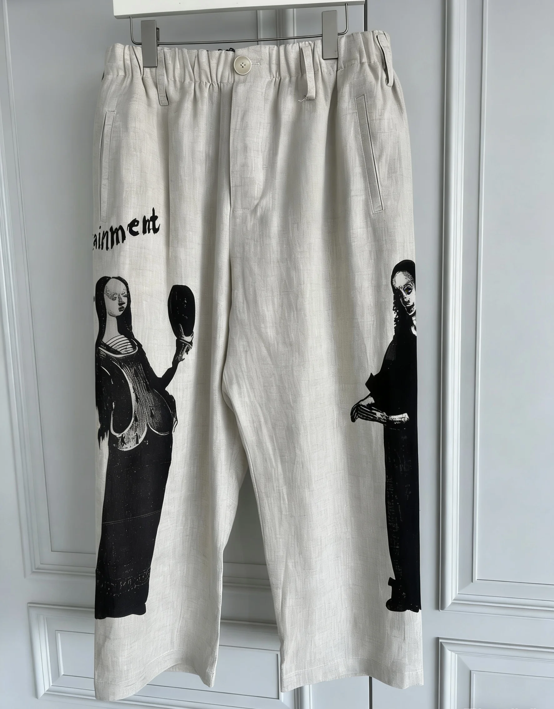 TOP-YAMAMOTO original design linen print pattern lace-up casual pants, a niche Japanese style loose long pants
TOP-YAMAMOTO original design linen print pattern lace-up casual pants, a niche Japanese style loose long pants