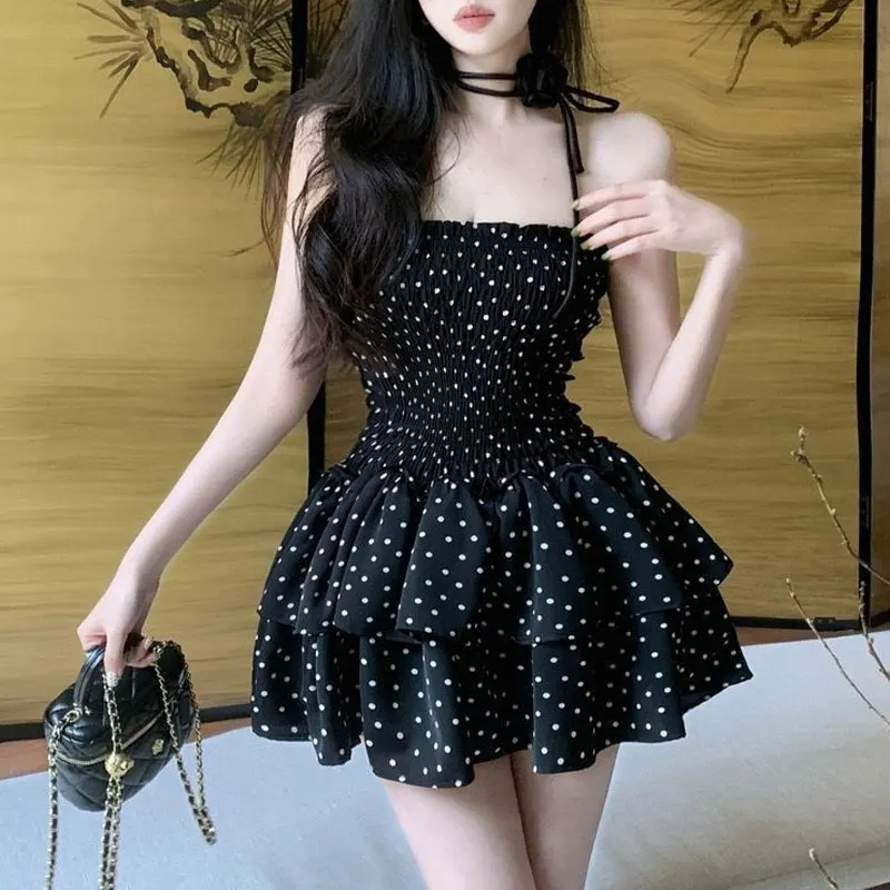 French Style Sweet Polka Dot Cupcake Mini Dress Summer Aura Strapless Women's Clothing Shirring Waist Stylish Ball Gown Dresses
French Style Sweet Polka Dot Cupcake Mini Dress Summer Aura Strapless Women's Clothing Shirring Waist Stylish Ball Gown Dresses