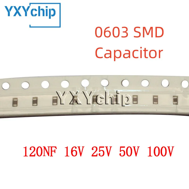 100PCS 0603 120NF 16V 25V 50V 100V 10% 124K X7R 1608 SMD Chip Multilayer Ceramic Capacitor
100PCS 0603 120NF 16V 25V 50V 100V 10% 124K X7R 1608 SMD Chip Multilayer Ceramic Capacitor