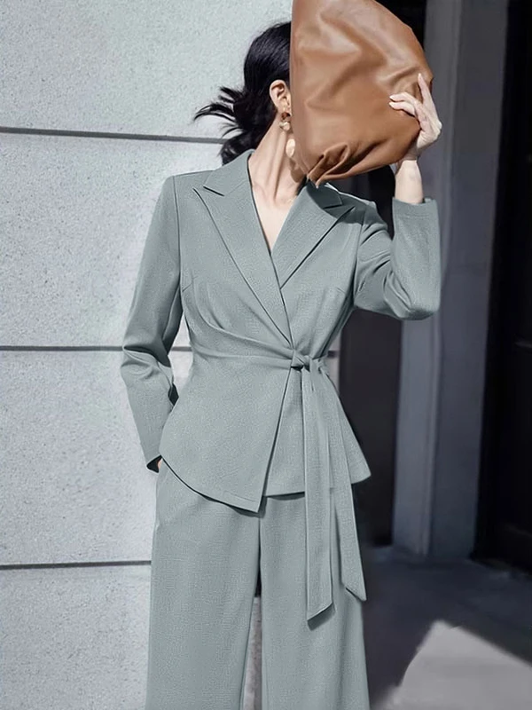 Elegant Professional Suit Two-Piece Set High Waist Long Pants Formal Spring Fashion Workwear by Laiyitiao Polyester Fiber
Elegant Professional Suit Two-Piece Set High Waist Long Pants Formal Spring Fashion Workwear by Laiyitiao Polyester Fiber