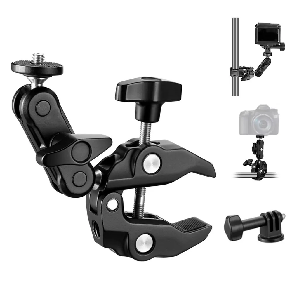 New Metal Super Clamp with 360 Ball Head Magic Arm Clamp with 1/4" 3/8" ARRI Screw for DSLR Camera Monitor LED Light Mic Rods
New Metal Super Clamp with 360 Ball Head Magic Arm Clamp with 1/4" 3/8" ARRI Screw for DSLR Camera Monitor LED Light Mic Rods