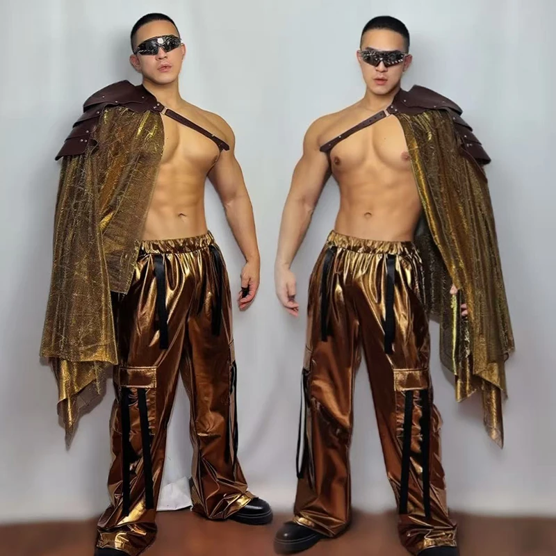 Men's Show Stage Outfit Male Gogo Dance Clothes Gold Futuristic Performance Costume Retro Cloak Carnival Rave Clothing VDL5506
Men's Show Stage Outfit Male Gogo Dance Clothes Gold Futuristic Performance Costume Retro Cloak Carnival Rave Clothing VDL5506