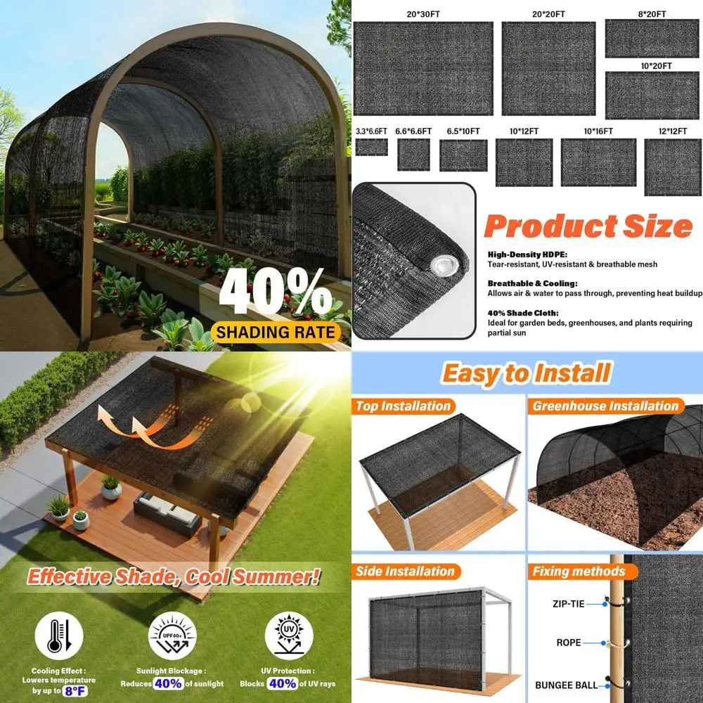 Ткань оттенка 40%, сетчатый брезент 20x30 футов с втулками, черный солнцезащитный блокатор для помещений на открытом воздухе
Ткань оттенка 40%, сетчатый брезент 20x30 футов с втулками, черный солнцезащитный блокатор для помещений на открытом воздухе