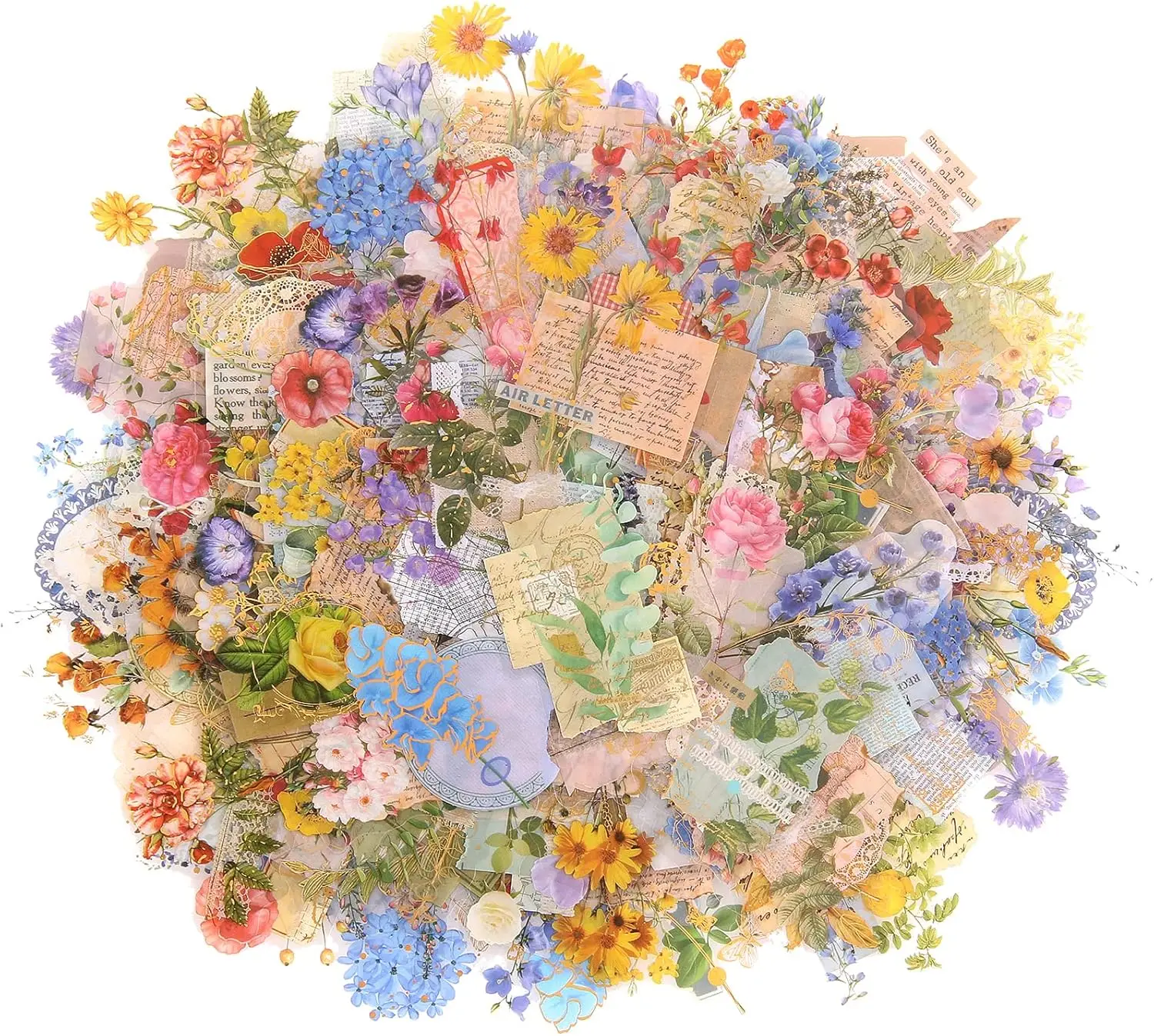 180 Pcs Die Cut Floral Stickers, Clear Vintage Flower Decals for Scrapbooking Card Making Journaling
180 Pcs Die Cut Floral Stickers, Clear Vintage Flower Decals for Scrapbooking Card Making Journaling