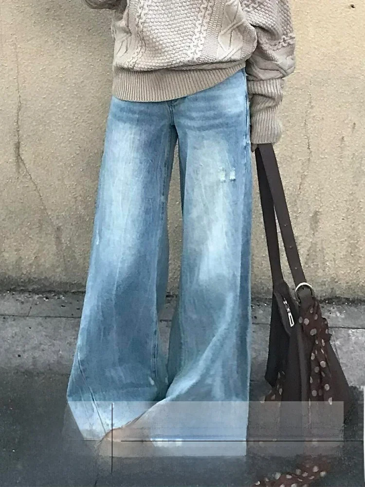 Retro Faded Design Women's Jeans Spring New plus Size Casual Straight Leg Long Pants Dra Effect Torn Denim Skinnies
Retro Faded Design Women's Jeans Spring New plus Size Casual Straight Leg Long Pants Dra Effect Torn Denim Skinnies