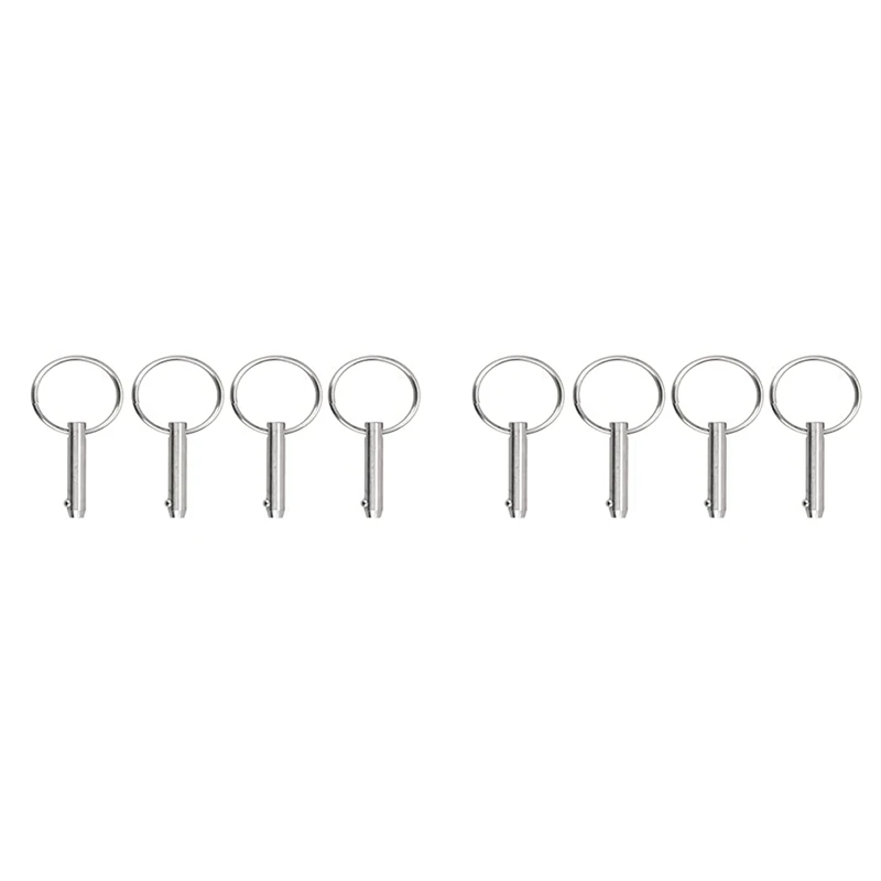 8 PCS Marine Quick Release Pins Bimini Top Pins, Diameter 1/4In(6.3Mm), Overall Length1.5In(38Mm), Usable Length(25.4Mm)
8 PCS Marine Quick Release Pins Bimini Top Pins, Diameter 1/4In(6.3Mm), Overall Length1.5In(38Mm), Usable Length(25.4Mm)