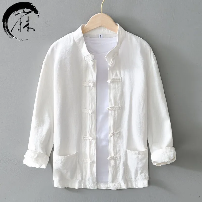 Loose Fit Long Sleeve Cotton Linen Casual Shirt Men's Retro Button up Stand Collar Large Size Bassin' Lençon Linen Shirt
Loose Fit Long Sleeve Cotton Linen Casual Shirt Men's Retro Button up Stand Collar Large Size Bassin' Lençon Linen Shirt